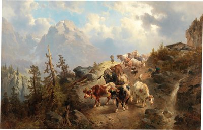 Driving Down the Cattle from the Alps by Josef Thoma